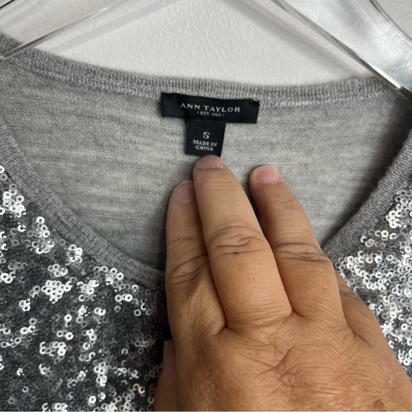 Ann Taylor sequin Merino Wool Cardigan Sweater size small - Picture 2 of 3